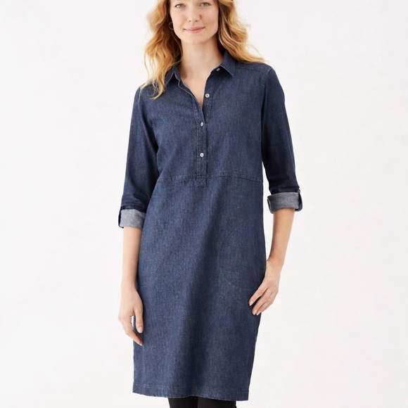 J. Jill Dresses & Skirts - J. Jill Denim Chambray Blue Shirt Dress